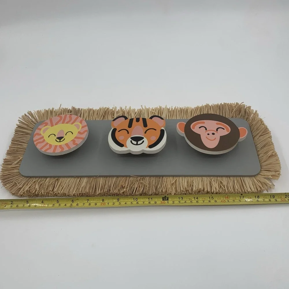 Tiny Dreamers Zoo Animal Hooks Wall Decor Hanging Coats Backpacks Hats Tiki